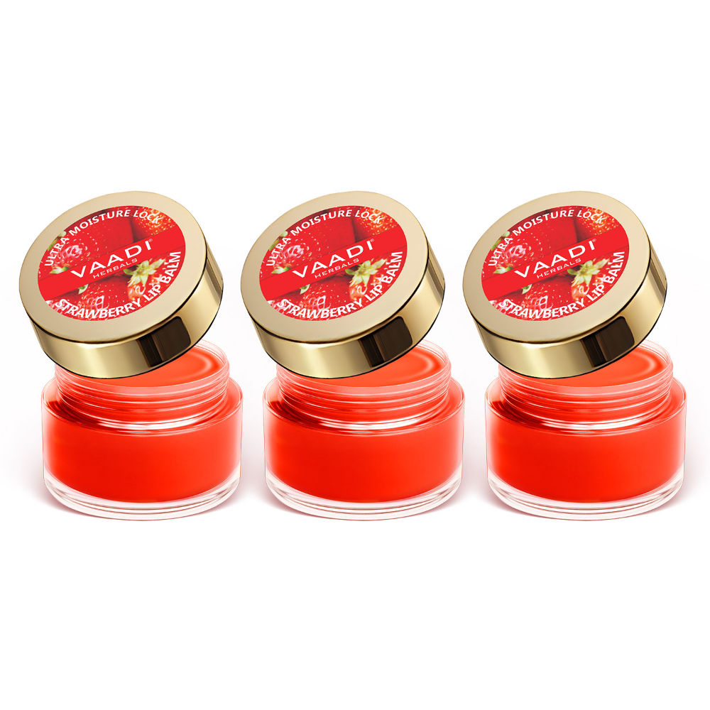 Vaadi Herbals Lip Balm - Strawberry - Pack Of 3