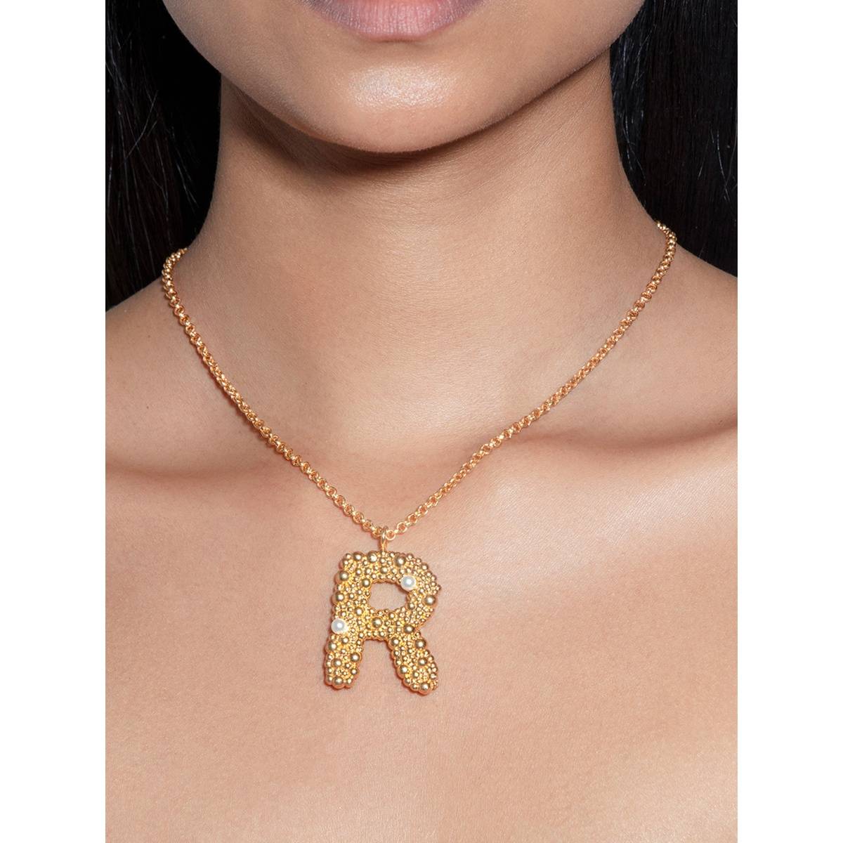 Ethnic Andaz Women Akshar Collection Necklace - R White Pearl