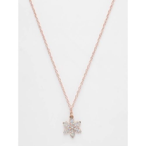 Buy NVR Womens Rose Gold-Plated Chain with Snowflake Pendant Online