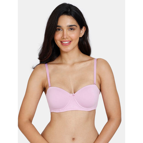 Buy Zivame Padded High Wired 3-4th Coverage Strapless Bra - Purple Tulle  Online