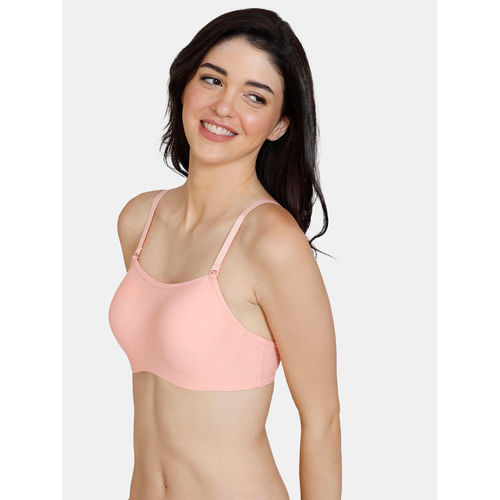 Buy Zivame Padded Non Wired Full Coverage T-shirt Bra -peach Pearl