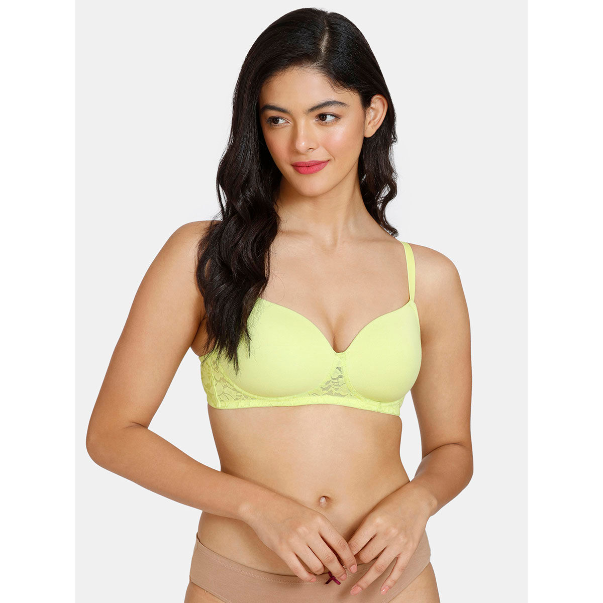 Buy Zivame Padded Non Wired 3-4th Coverage T-shirt Bra - Wild Lime