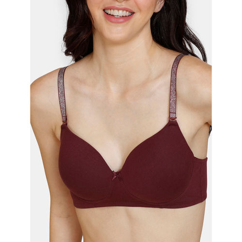 Buy Zivame Glitter Straps Padded Non Wired 3-4th Coverage T-shirt Bra - Fig  online