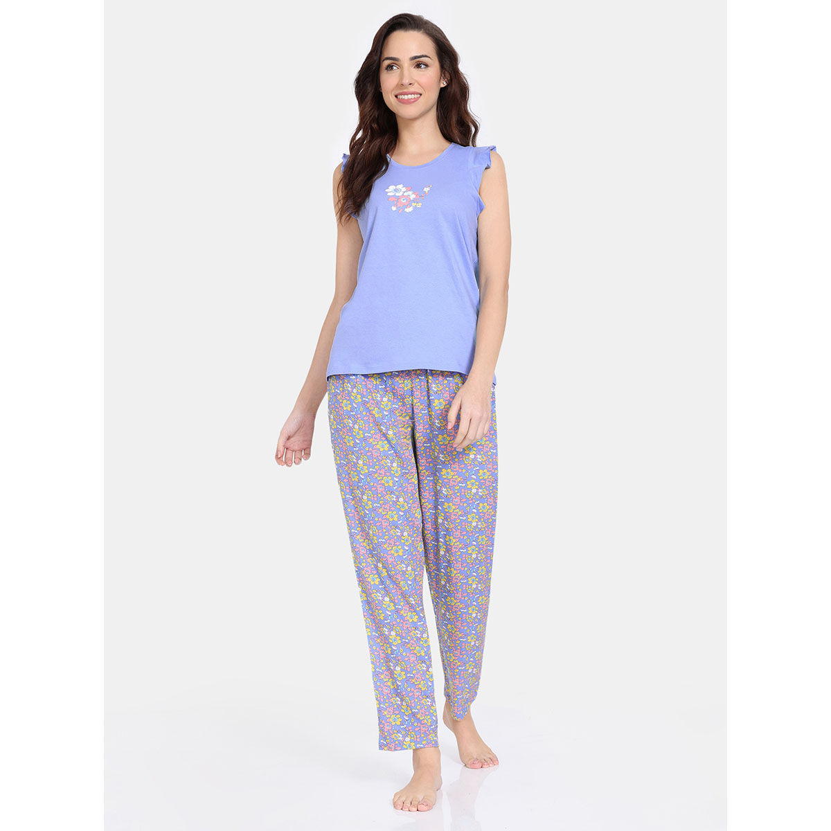 Buy Zivame Maternity Floral Pop Woven Pyjama Set - Dutch Canal at Rs.1262  online