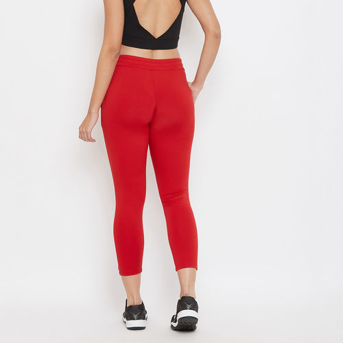 Buy Clovia Activewear Ankle Length Tights - Red Online