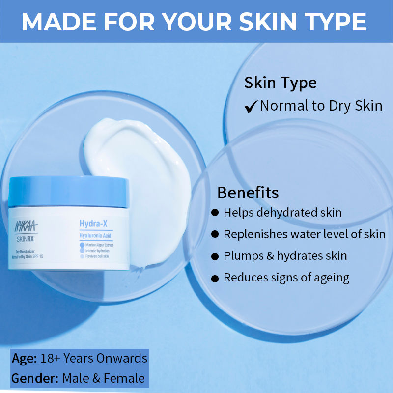 Nykaa SKINRX Hyaluronic Acid Hydra X Day Moisturizer With SPF 15 For