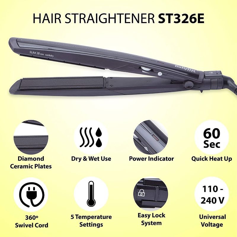 Babyliss ST325SDE Hair Straightener Black  Buy Online at Best Price in  KSA  Souq is now Amazonsa Health