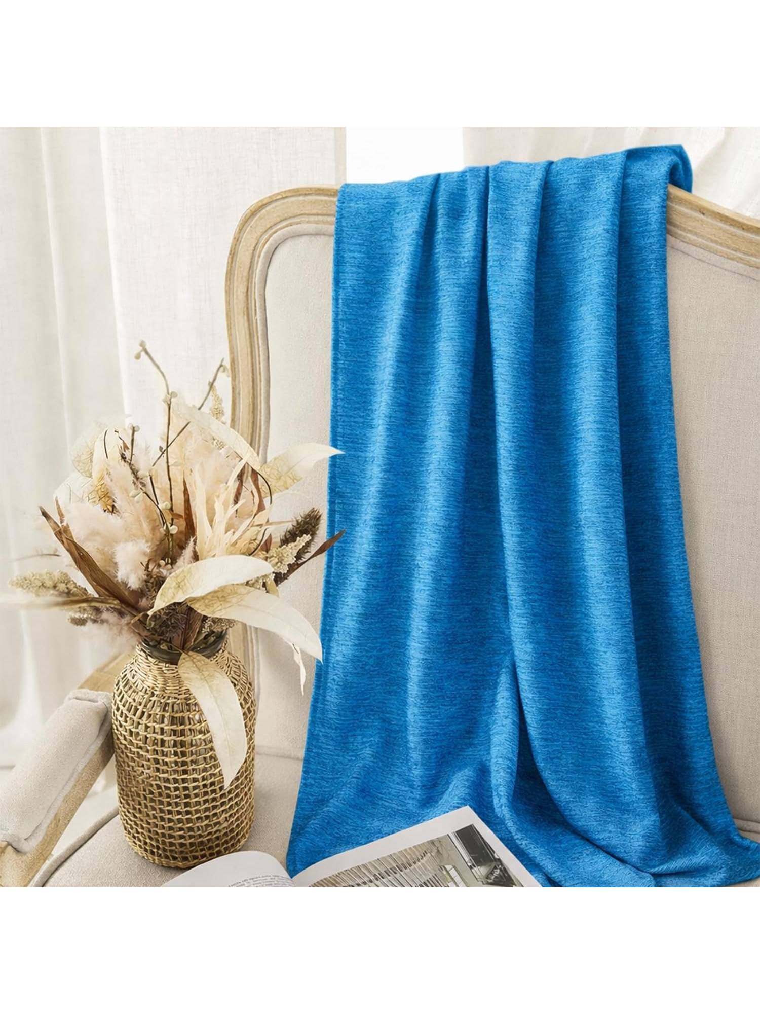 Nesterra Window Curtain, Ocean Depth Blue, Polyester 200 TC (Pack of 2)