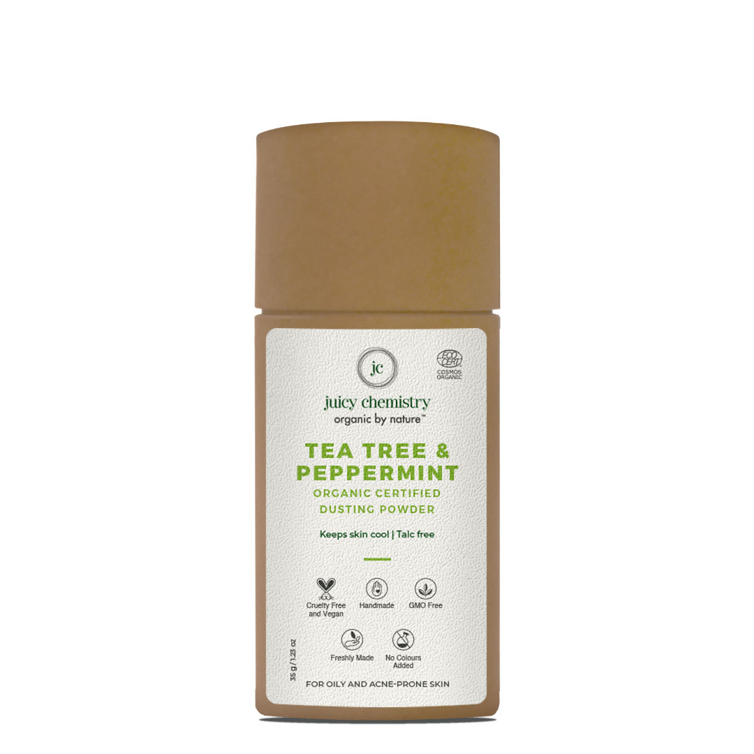 Juicy Chemistry Tea Tree & Peppermint Organic Powder -Face & Body Dusting Powder
