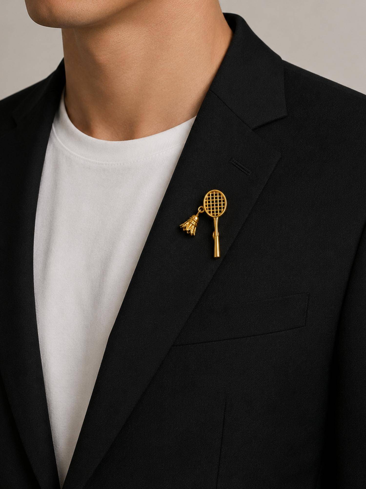 House of Pehr Gold Plated Badminton Brooch