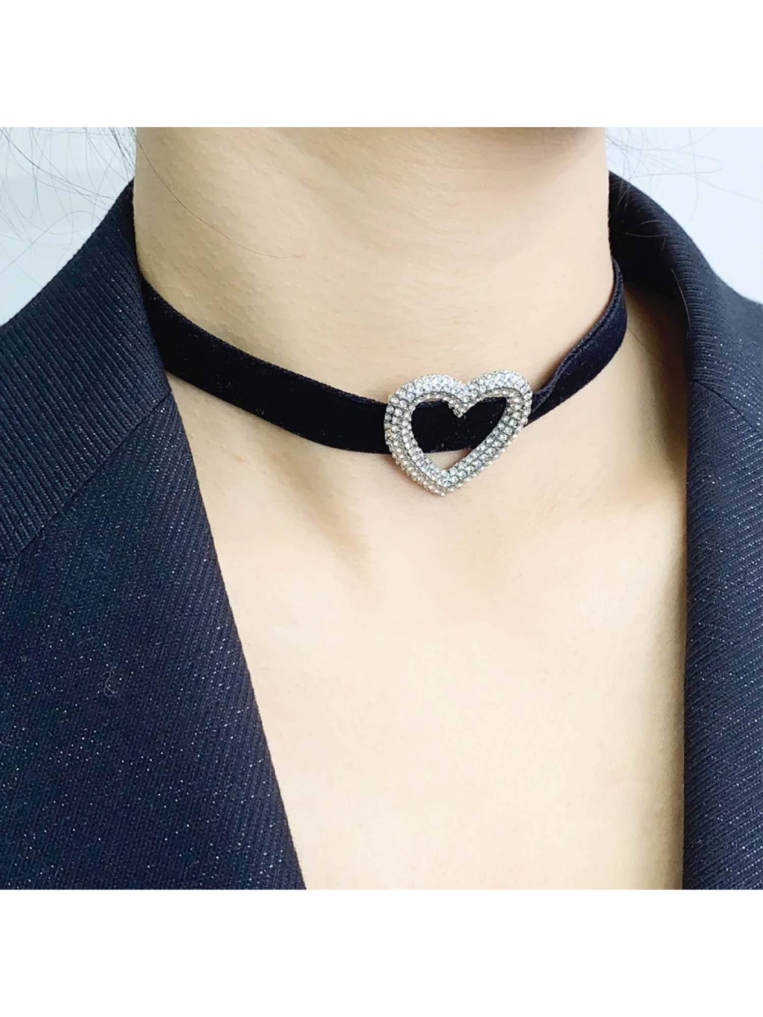 Dkane Designs Women Heart Stone Studded Choker
