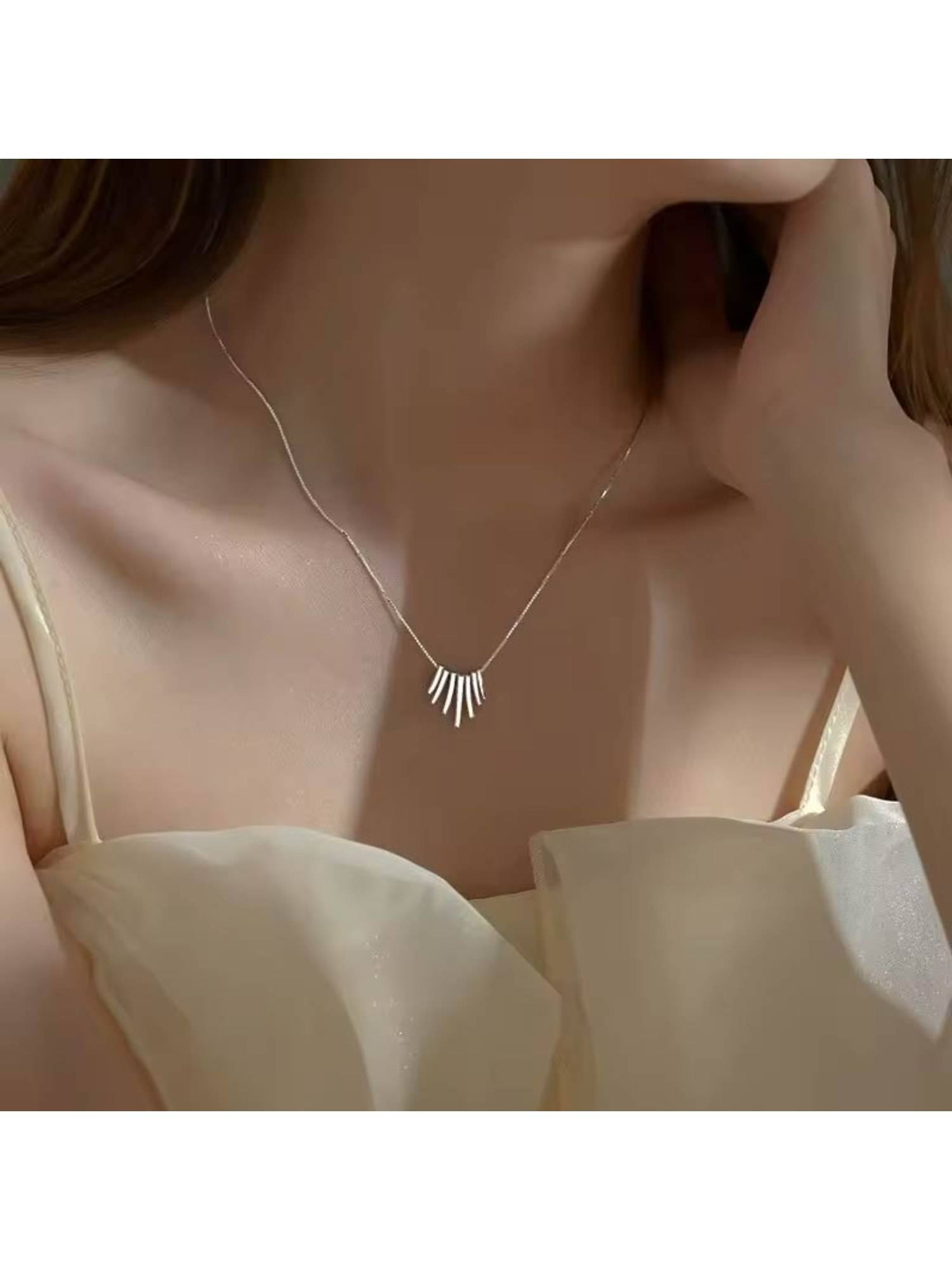Dkane Designs Women Zig Zag Silver Necklace