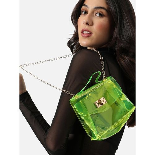 Buy Haute Sauce Women Transparent Neon Yellow Sling Bag Online