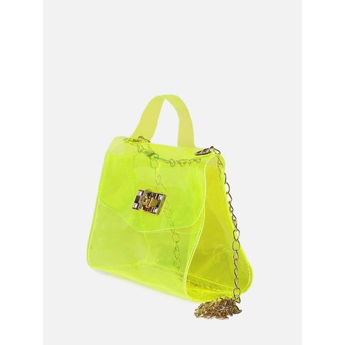 Buy Haute Sauce Women Transparent Neon Yellow Sling Bag Online
