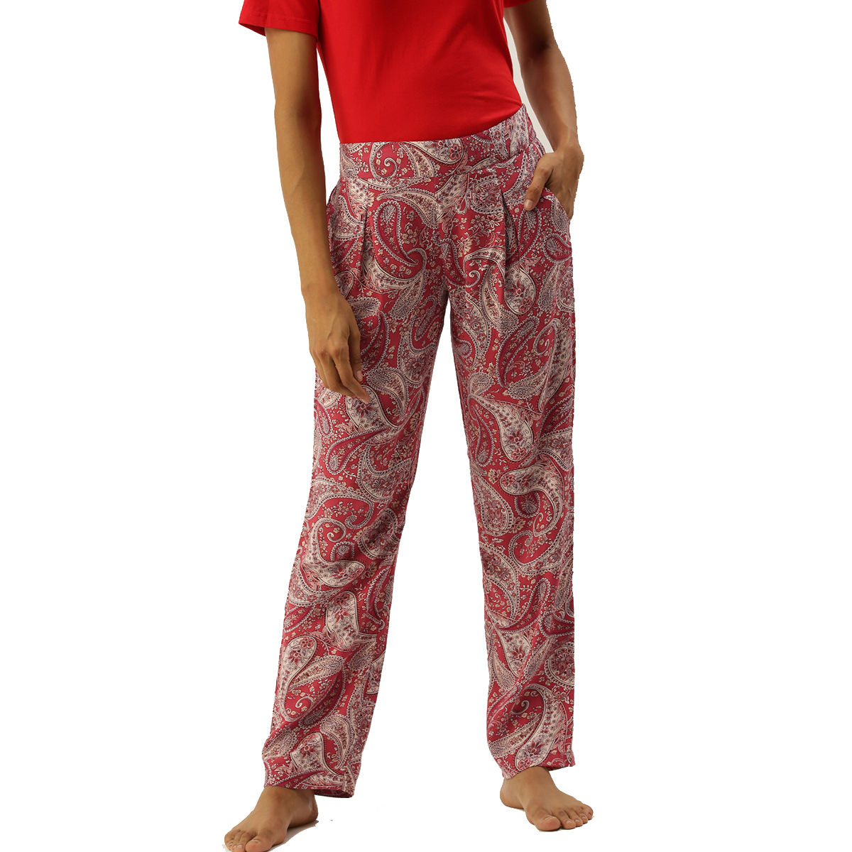 Buy Zivame Lounge Knit Poly Lounge Pants  Aurora Red at Rs1276 online   Nightwear online