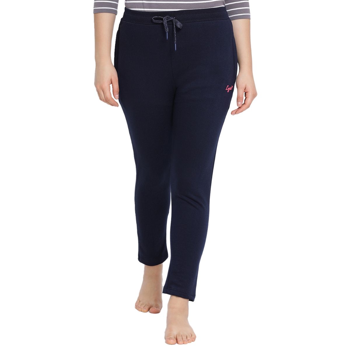 Lyra Pink & Navy Cotton Sports Track Pants - Pack Of 2