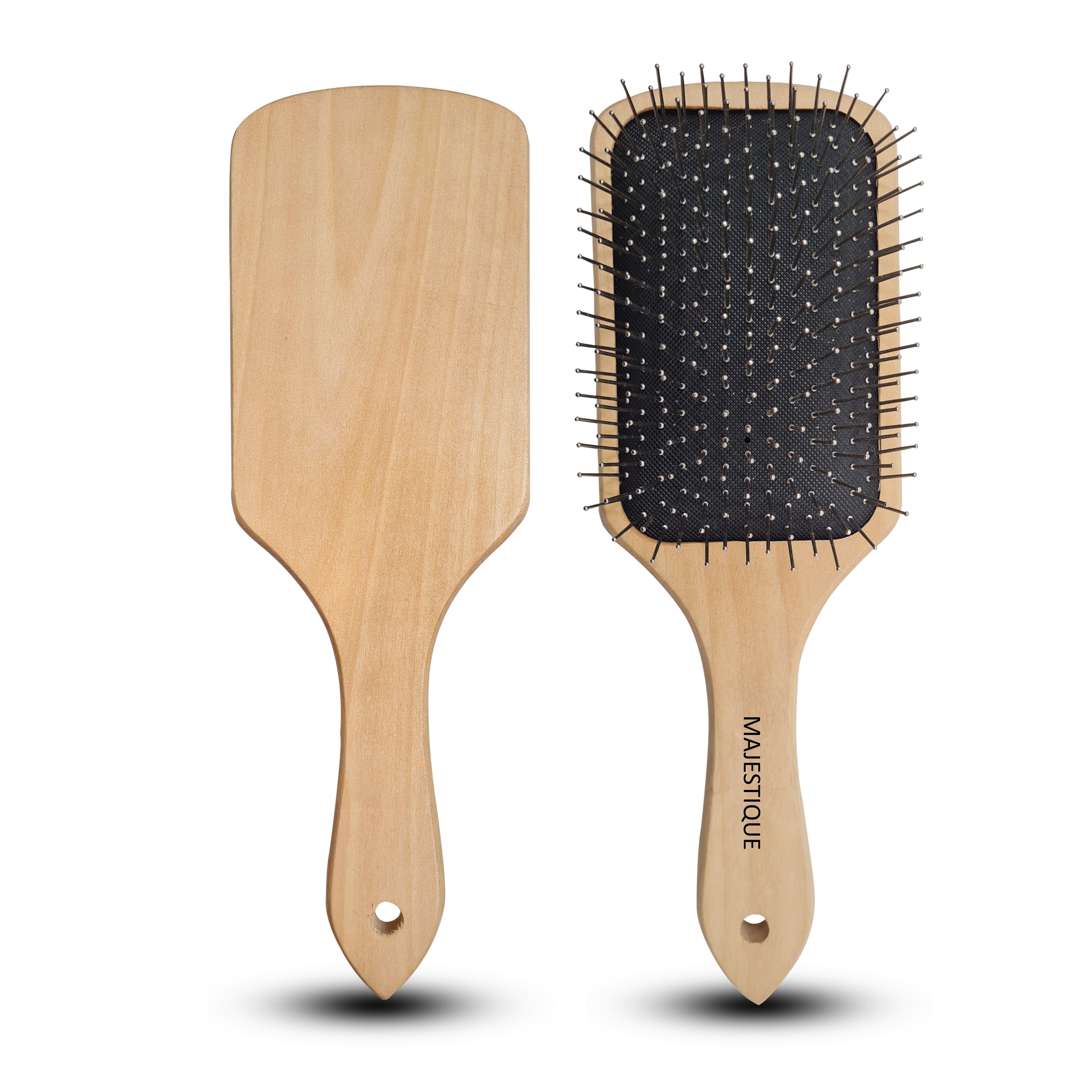 Majestique Wood Hair Brush - Eco Friendly Paddle Hairbrush, Bamboo Brush  with Pin Bristles: Buy Majestique Wood Hair Brush - Eco Friendly Paddle  Hairbrush, Bamboo Brush with Pin Bristles Online at Best