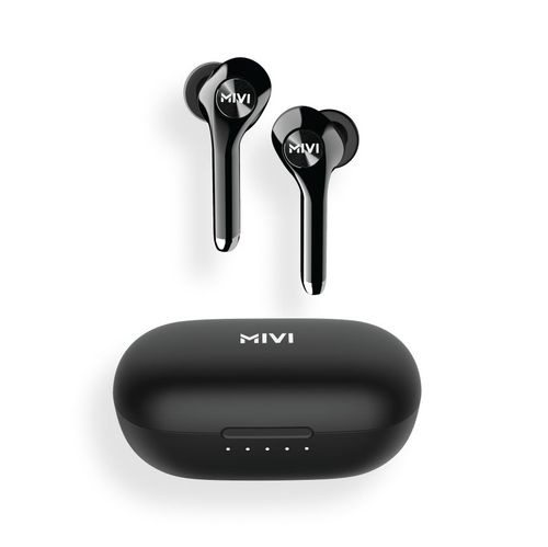 Mivi DuoPods M80 TWS Bluetooth Earbuds with Qualcomm Aptx, Powerful Bass,  30 Hours of Battery- Black