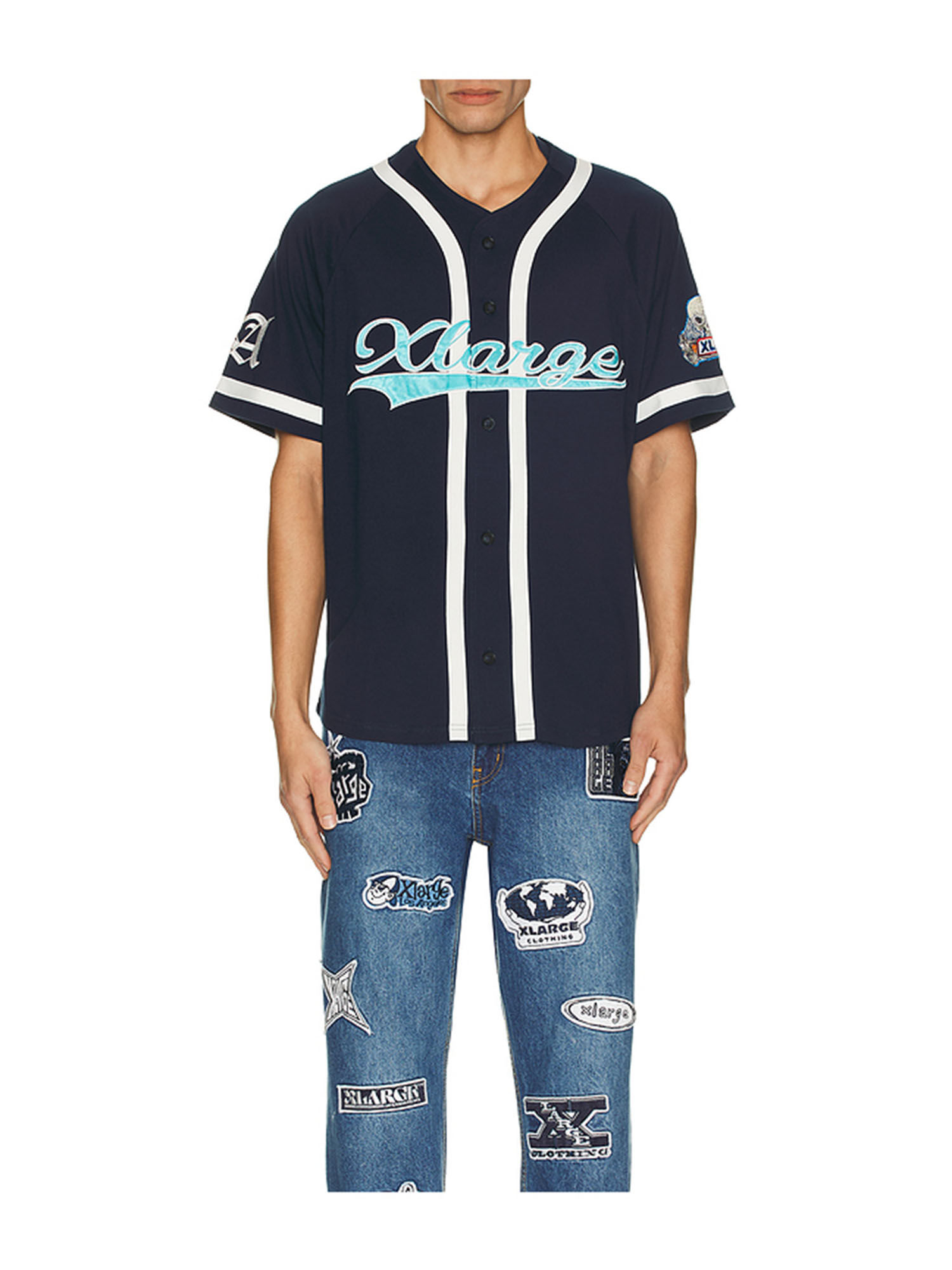 【未使用品】XLARGE BASEBALL SHIRT EMBROIDERED 未使用品】XLARGE BASEBALL SHIRT EMBROIDERED ウェア