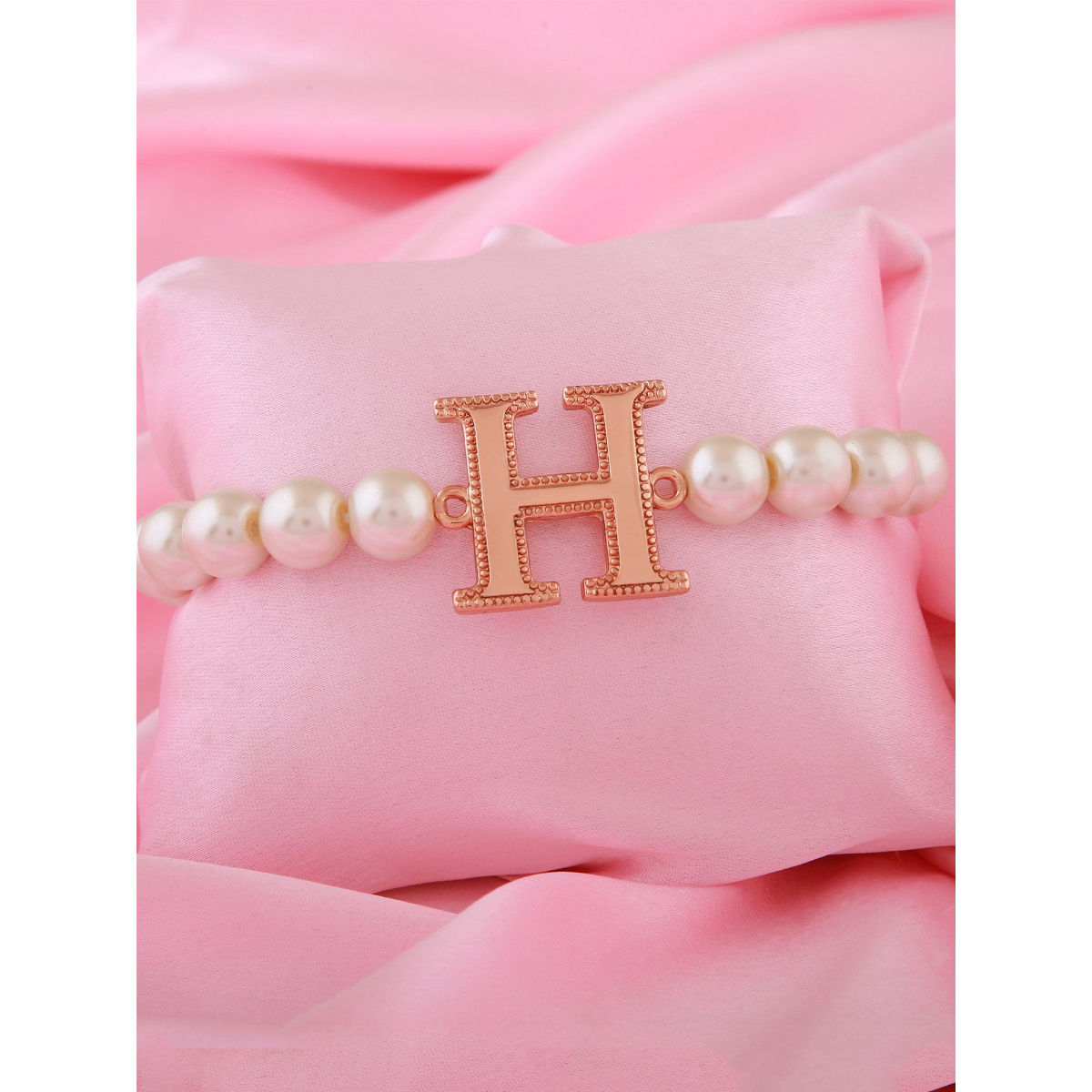 H Letter Best Quality Elegant Design Black  Golden Color Bracelet  S   Soni Fashion