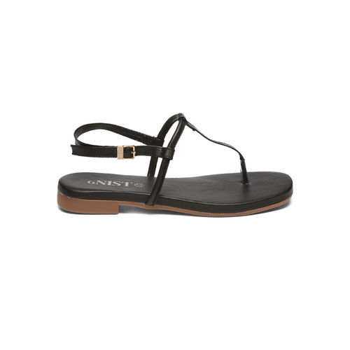 Buy GNIST Black Office Plain Flat Sandal Online