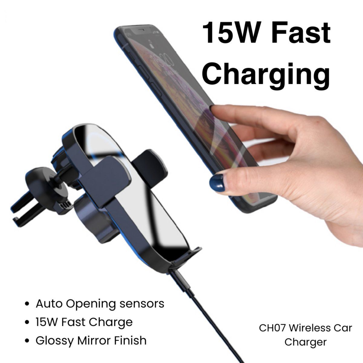 SEVENAIRE CH07 Wireless Car Charger Mobile Holder with 15W Fast Charging Buy SEVENAIRE CH07