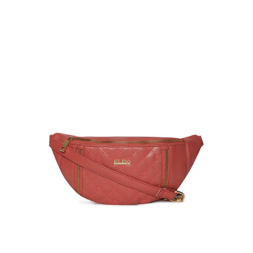 Buy KLEIO Quilted Chain Sling Bum Waist Burgundy Belt Bag