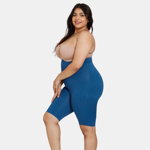 Buy Zivame All Day High waist Butt Enhancing Thigh Shaper - Poseidon -Blue  Online