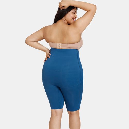Buy Zivame All Day High waist Butt Enhancing Thigh Shaper - Poseidon -Blue  Online