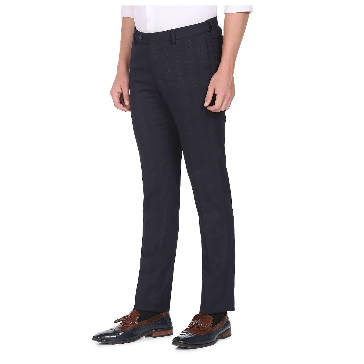 Buy Arrow Sports Low Rise Bronson Slim Fit Printed Casual Trousers -  NNNOW.com
