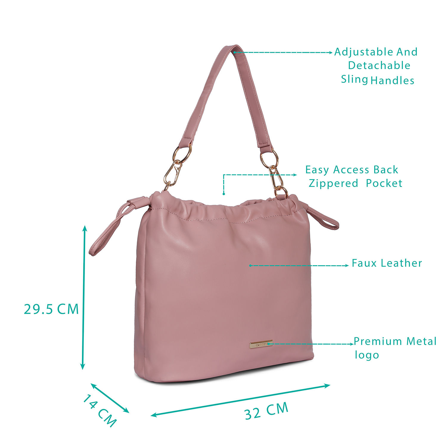 Caprese Rosalia Hobo Large Soft Pink Messenger bags: Buy Caprese ...