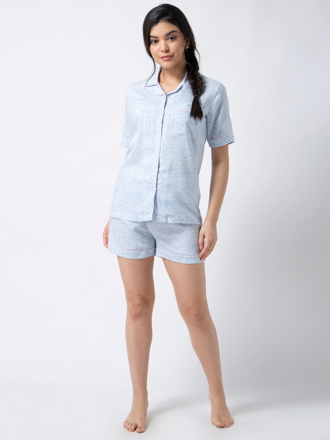 Adorenite Half Sleeves Shirt With Shorts PJ286 - White: Buy Adorenite ...