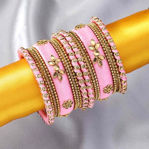 Buy Peora Traditional Gold Plated Wedding Chura Chuda Bangles Set