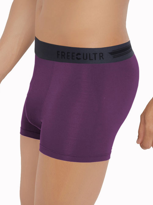 Buy FREECULTR Anti-Microbial Air-Soft Micromodal Underwear Trunk Pack Of 1  - Purple (L) Online