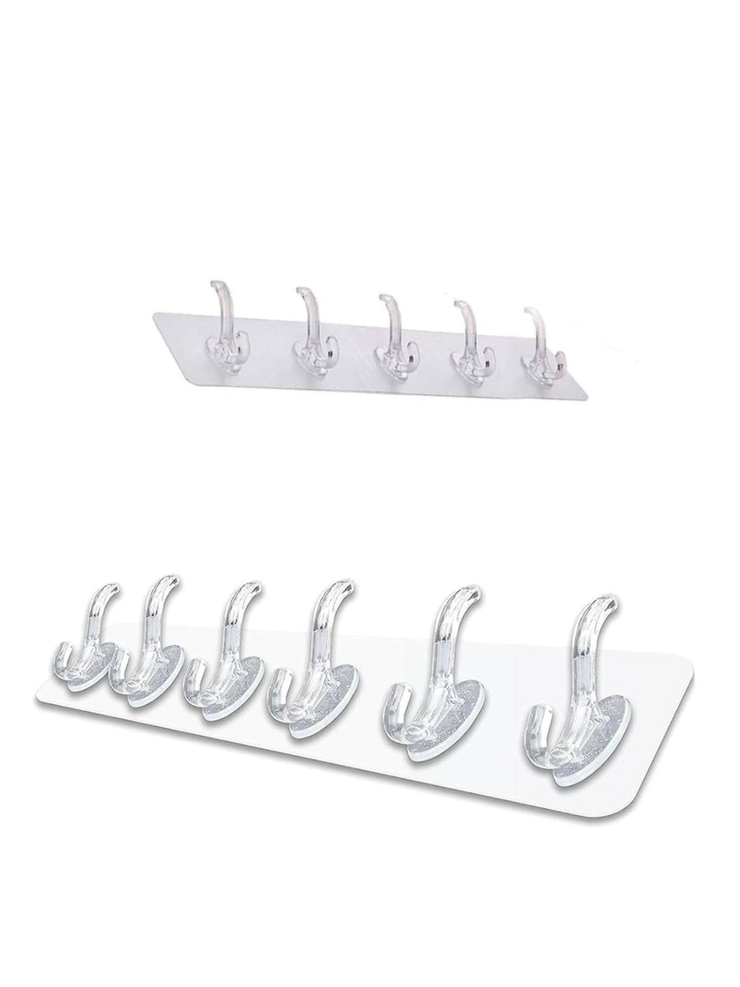 Awestuffs 6 Heavy-Duty No-Drill Wall Hooks for Kitchen, Bathroom and Door (Pack of 2)