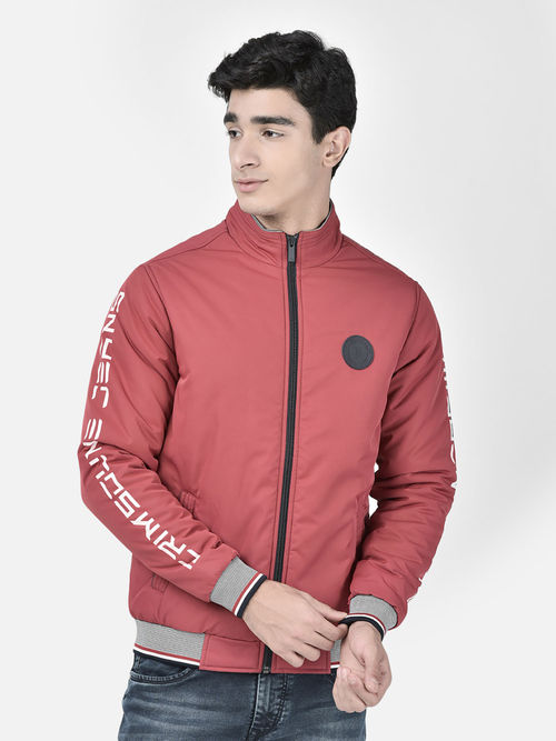 CRIMSOUNE CLUB Mens Red Bomber Jacket