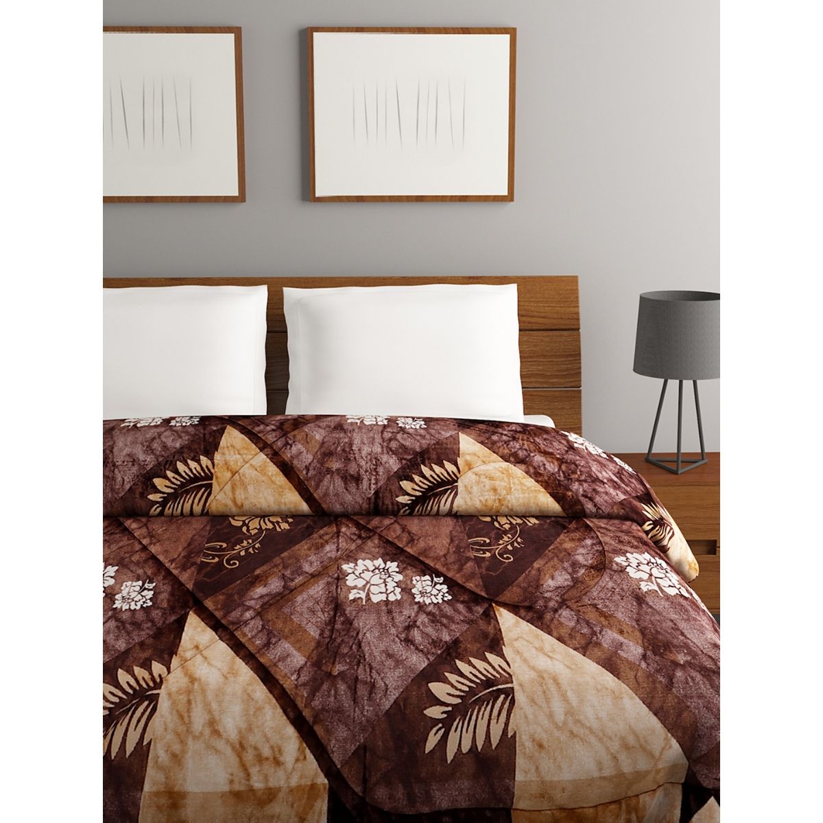 Bombay Dyeing 795 GSM 100 Polyester Brown Juniper Double Comforter