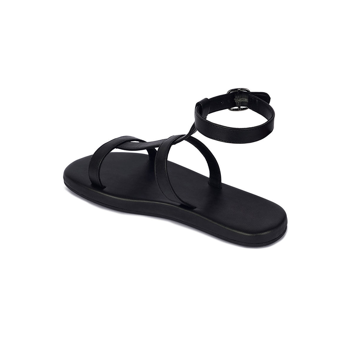 3 strap black discount sandals