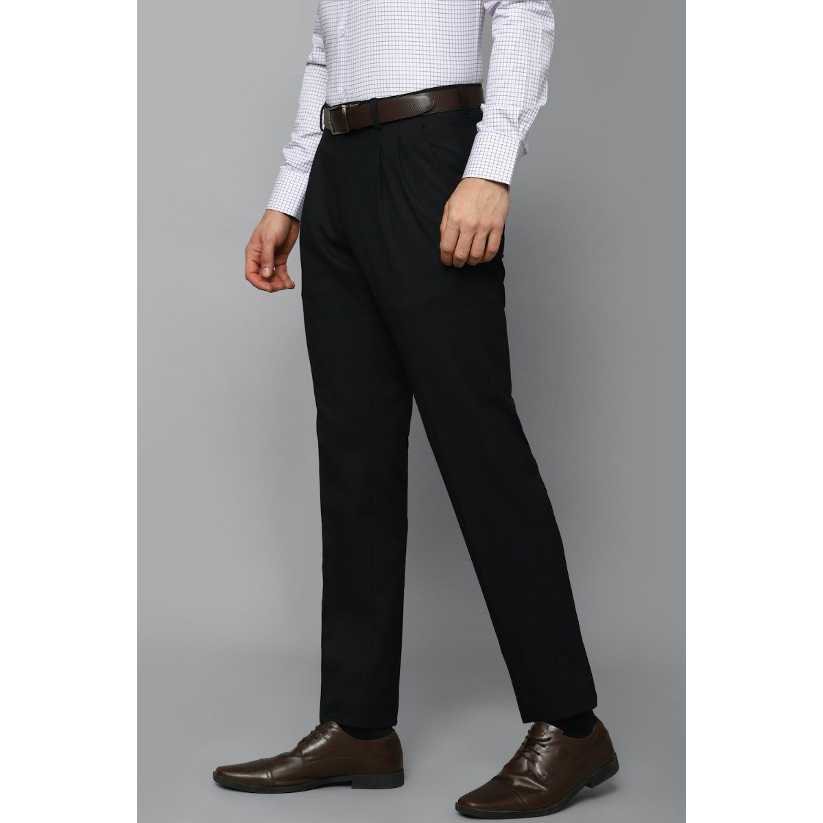 Buy Louis Philippe Men Brown Regular Fit Self Design Formal Trousers   Trousers for Men 6816875  Myntra