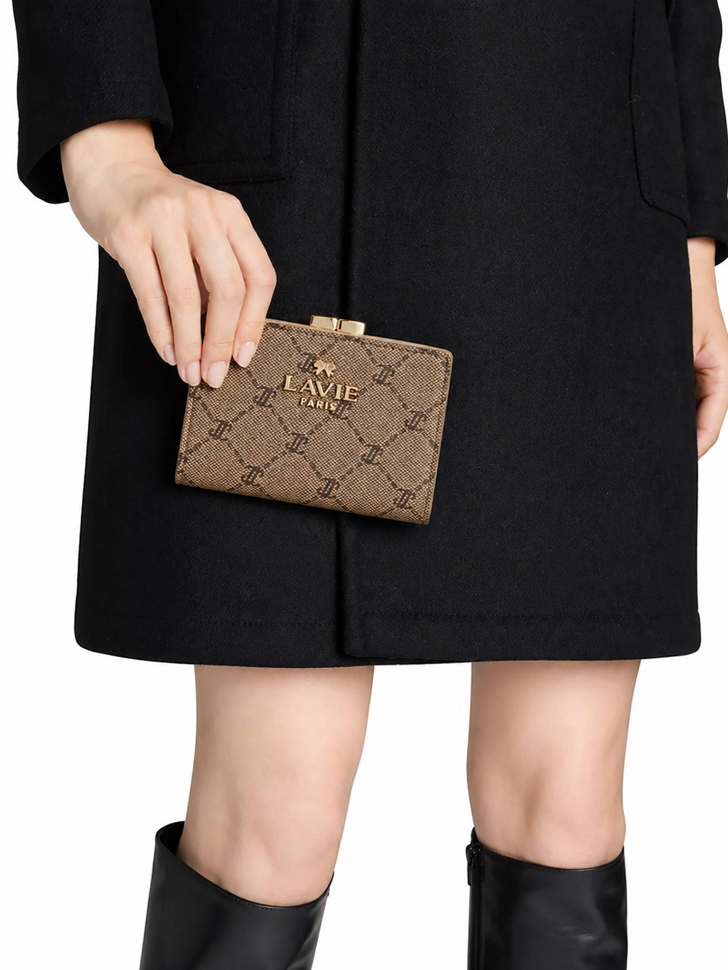 Lavie Paris Women Mono Romane Frame Wallet - Latte (S)