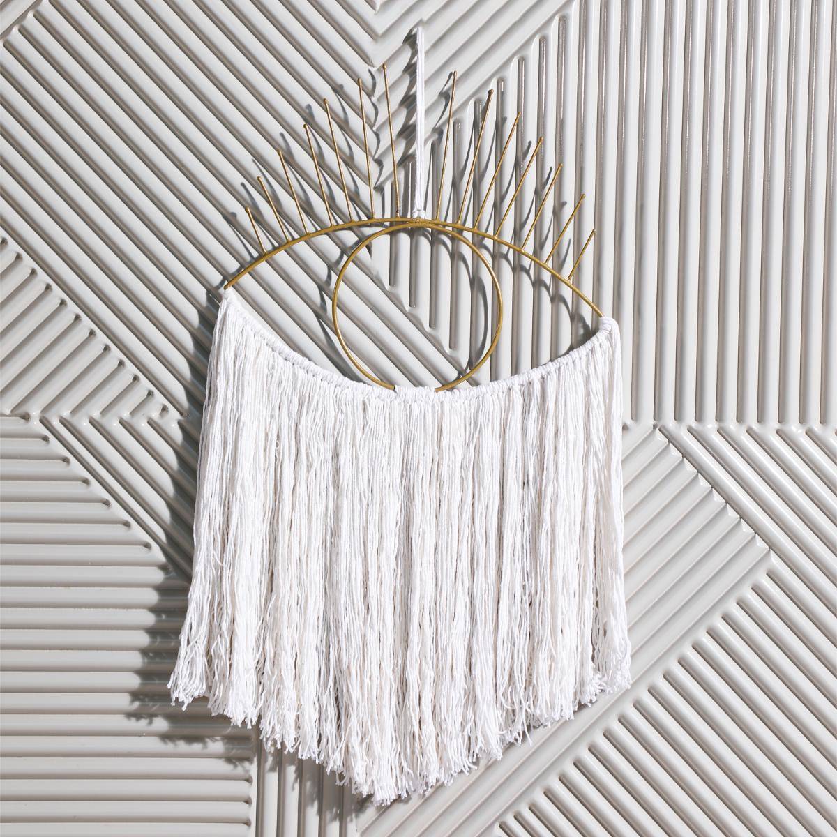 Casa Luna Decor Evil Eye Gold Metal Macrame Wall Hanger