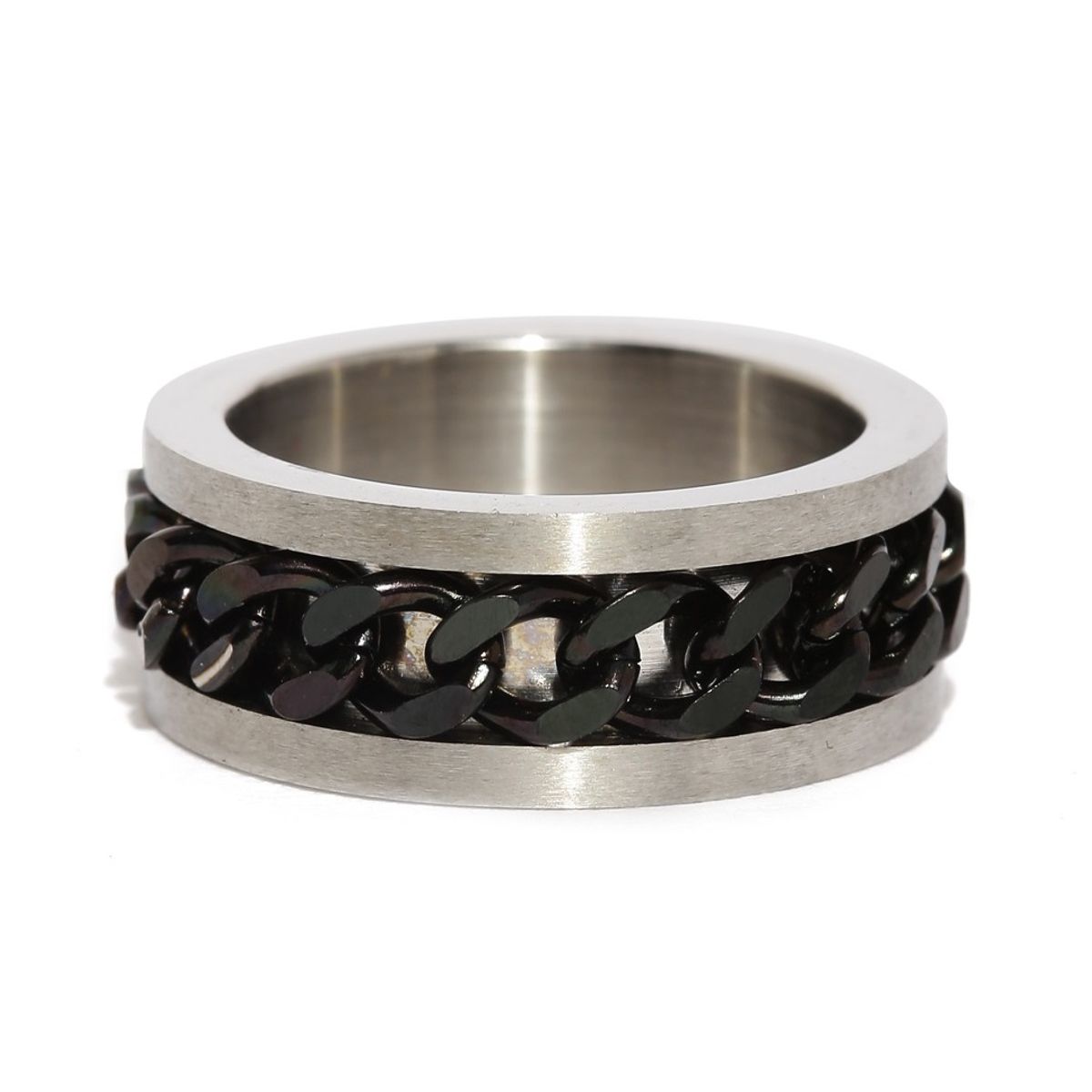 Buy Fabula Silver & Black Tough Dude Chain Stylish Stainless Steel Band