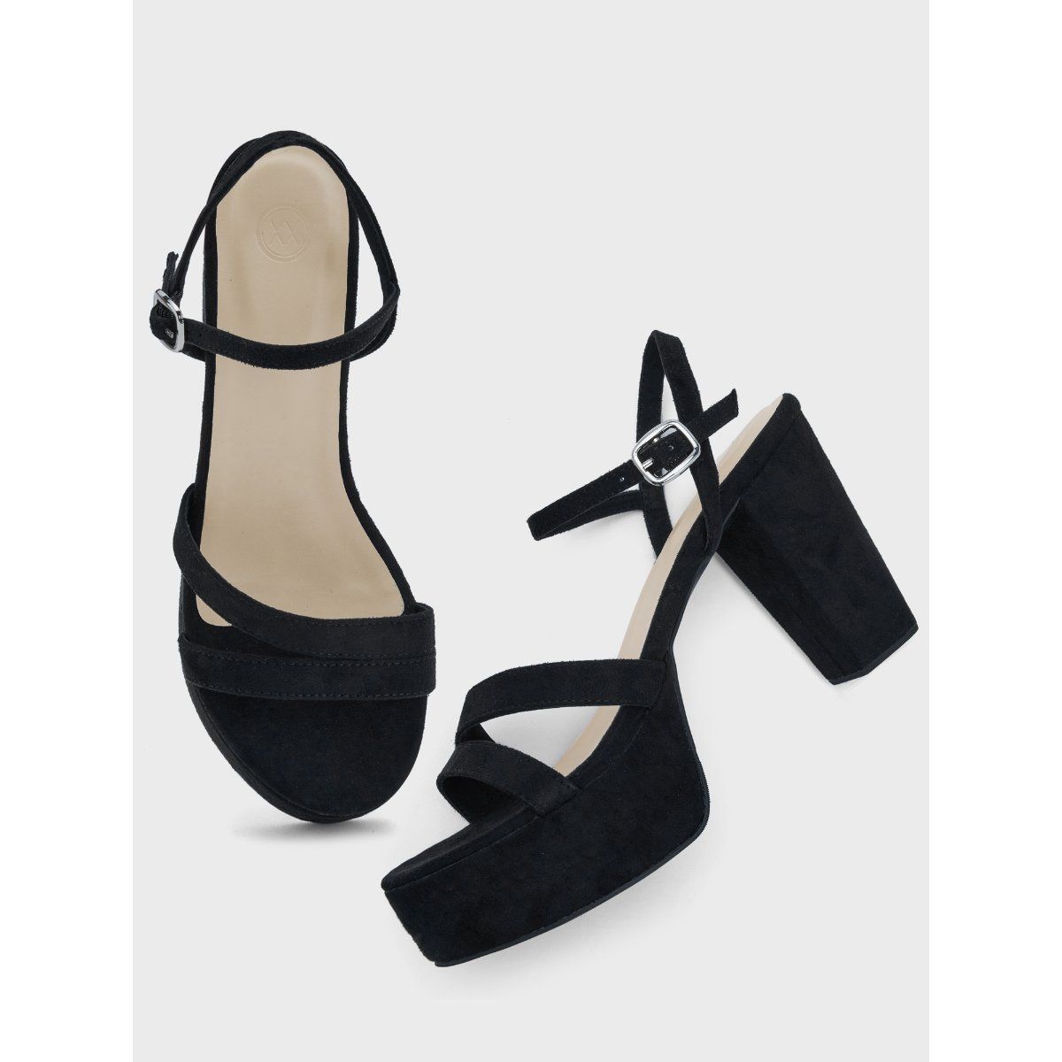strappy platform block heels