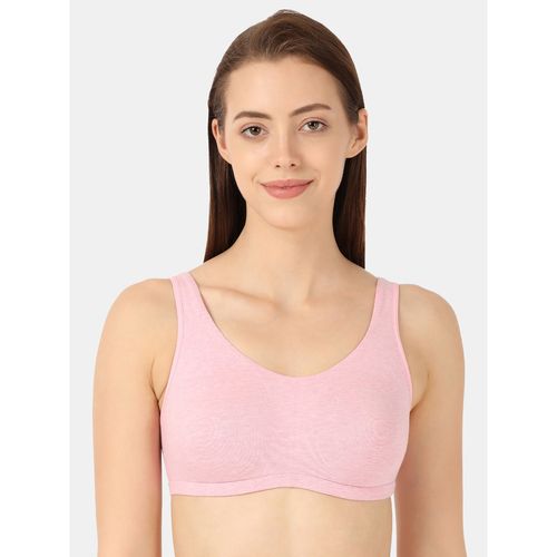 Buy Jockey 1550 Women's Cotton Elastane Slip On T-Shirt Bra with Stay Fresh  Treatment -Pink Online