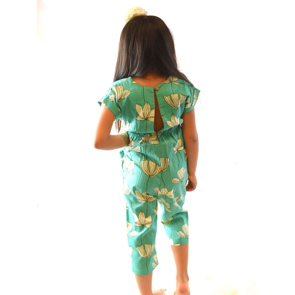 turquoise floral jumpsuit