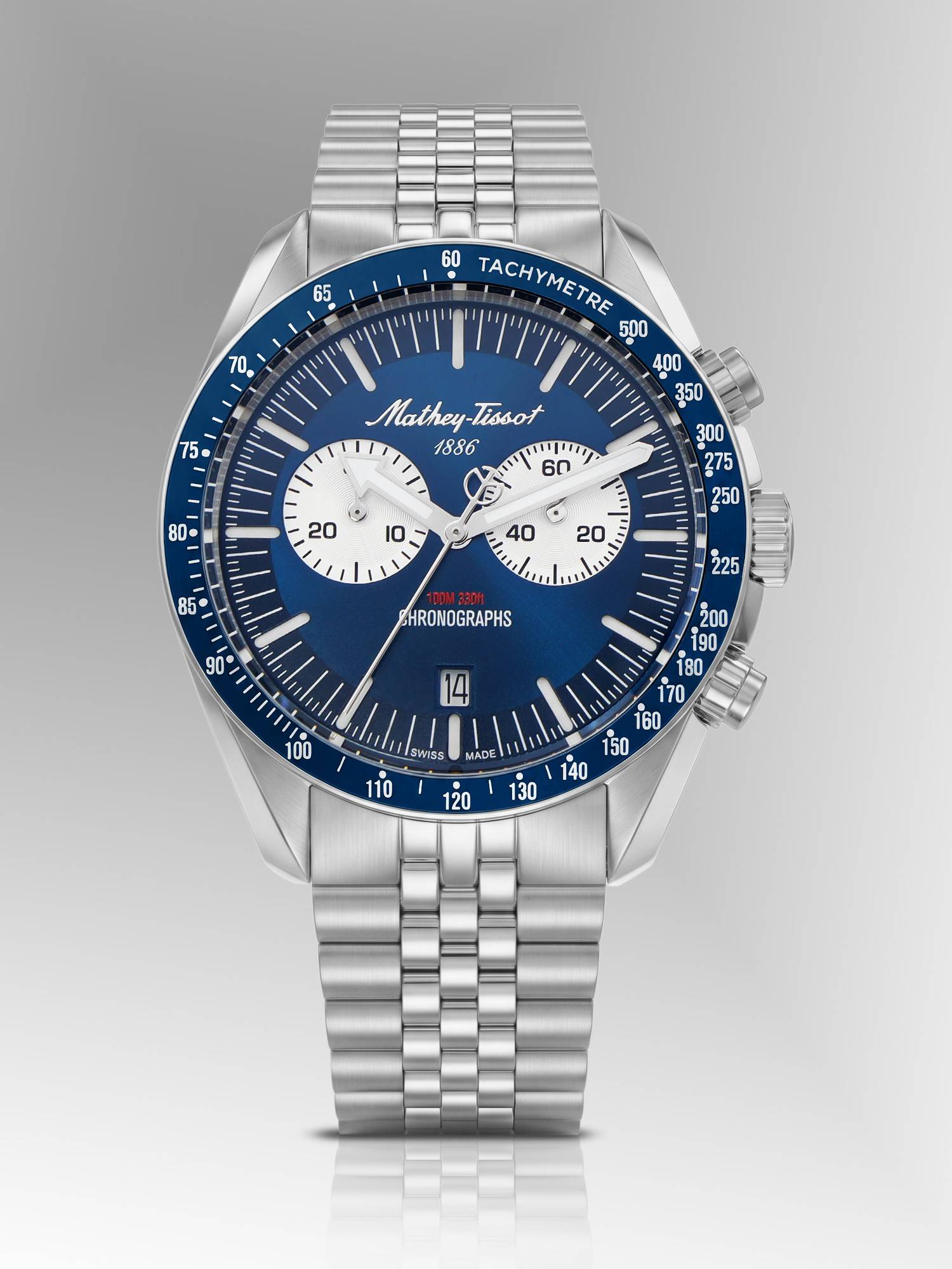 Mathey-Tissot Swiss Made Quartz Blue Dial Analog Watch - H196CHABU (M)