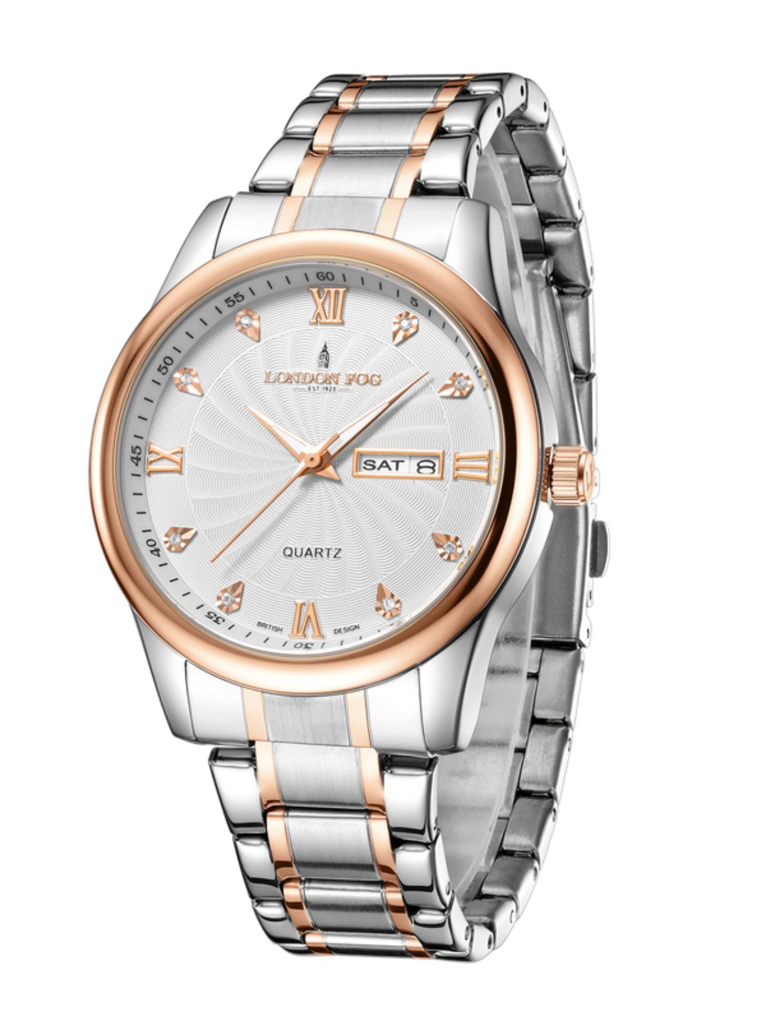 London Fog Belgravia Collection Analog Quartz White Dial Watch - LFM10017 (M)