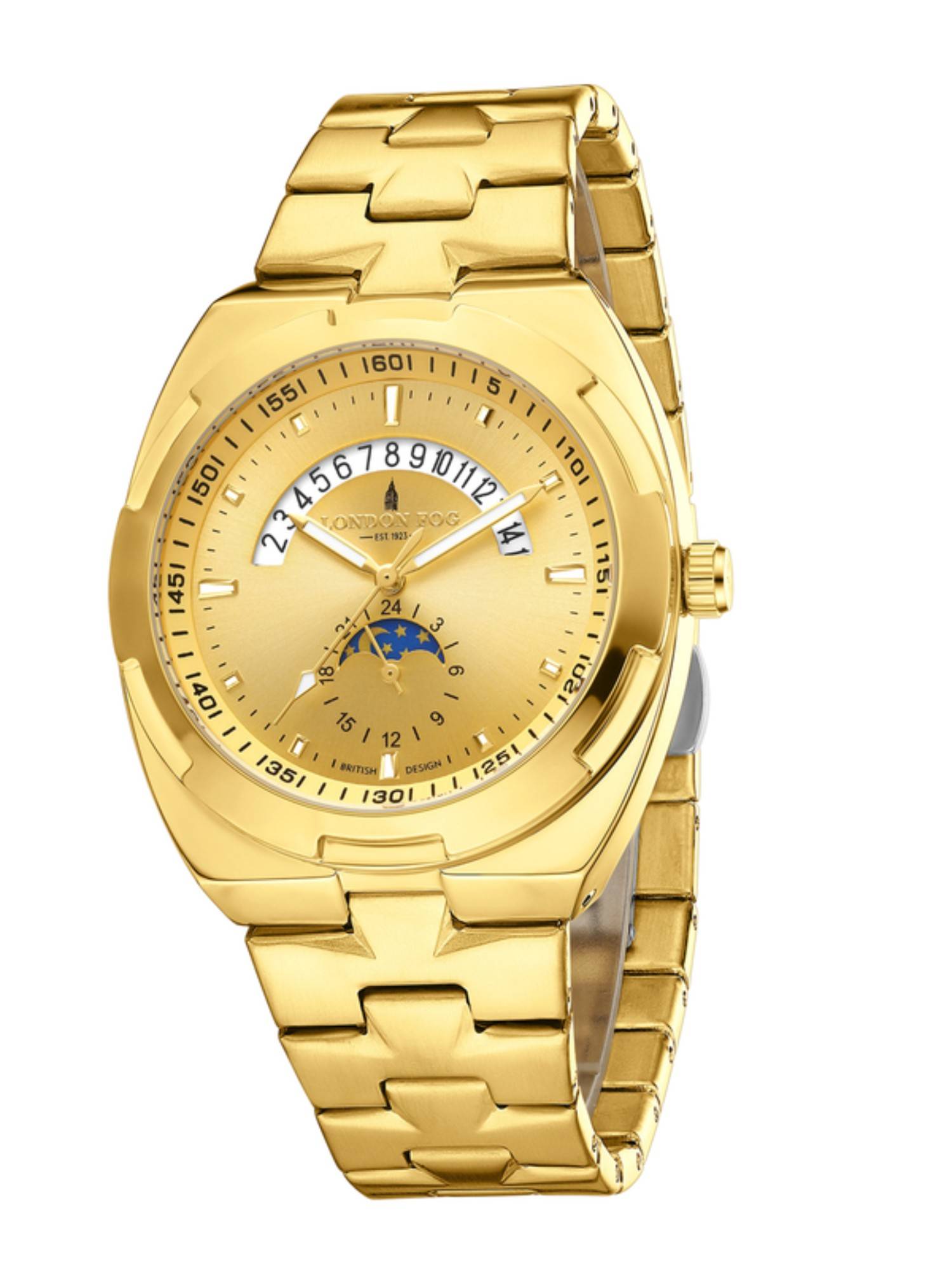 London Fog Camden Collection Analog Quartz Gold Dial Watch - LFM10021 (M)