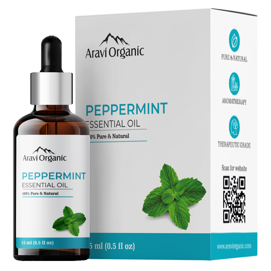 Aravi Organic Peppermint Essential Oil for Diffuser Hair Growth Skin