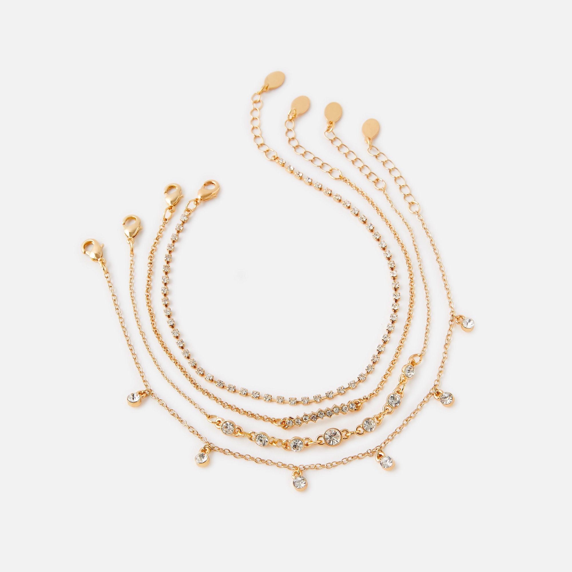 Buy Accessorize London R 4 X Sparkle Anklet Pack Online